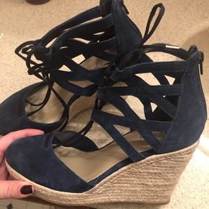 Like New Blue Wedges